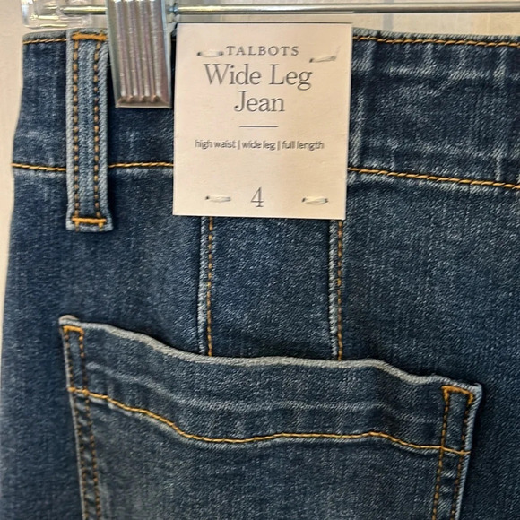 Talbots Women’s (4) Wide Leg Jeans High Waist Marina Wash Sailor Buttons NWT - Picture 3 of 8